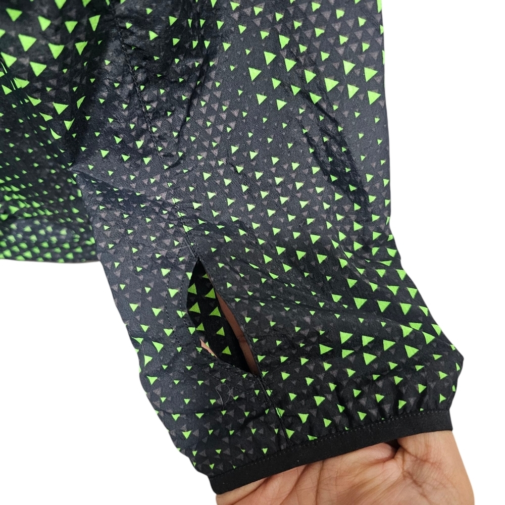 Gymshark Sport Windbreaker Jacket Men's Size Medium Fluo Lime Green Black A2A7I - Picture 3 of 9